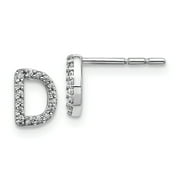 14K White Gold Diamond Initial D Earrings (0.1Ct)