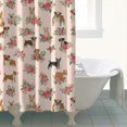 thumbnail image 4 of Mixed Breed Dog and Floral Modern Waterproof Shower Curtain Set with 12 Hooks, Washable Decorative Bathroom Shower Curtain, 4 of 6