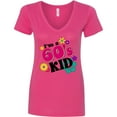 thumbnail image 3 of Inktastic I'm a 60's Kid 1960's Style Colorful Flowers Women's V-Neck T-Shirt, 3 of 5
