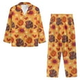 thumbnail image 3 of Renewold Thermal Button Pj Set for Women Thanksgiving Turkey Pumpkin Nightwear Tops Pants Buttom 2 Pieces Durable Winter Fall Spring Outfits Sleepwear Size S, 3 of 6