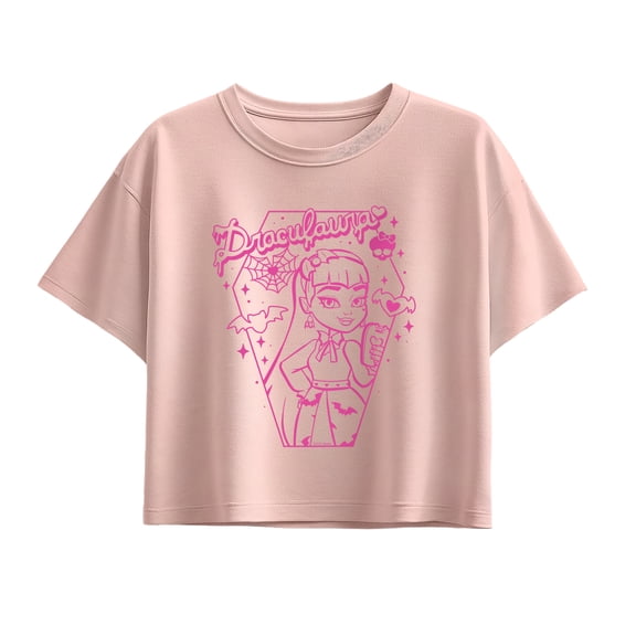 Monster High - Draculara Pink - Youth Girls Boxy T-Shirt