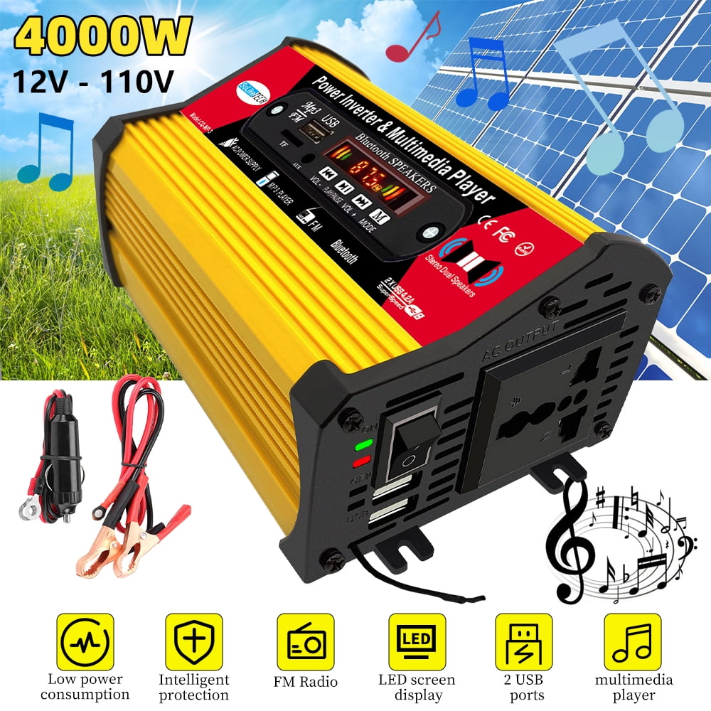 4000W Car Power Inverter, 12V110V Car Power Inverter And Multimedia