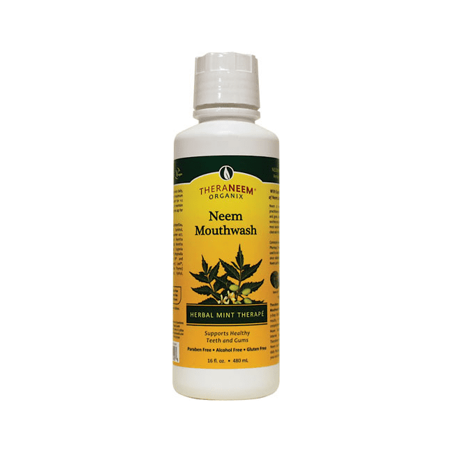 TheraNeem Neem Mouthwash, Herbal Mint Freshens Breath, Supports