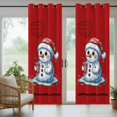 thumbnail image 5 of Outdoor Curtains for Patio Waterproof, Christmas Snowman Outdoor Privacy Panels Grommet, Red Xmas Snowflakes Cartoon Winter Blackout Outside Curtains for Porch/Cabana/Pergola/Gazebo 54"x84", 1 Panel, 5 of 8