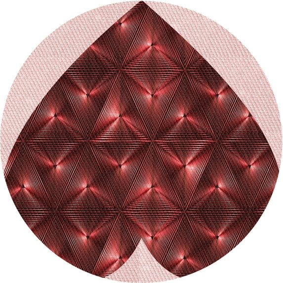 Ahgly Company Indoor Round Patterned Light Coral Pink Area Rugs, 6' Round