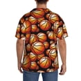 thumbnail image 5 of Vsdgher Vintage Basketball Print Men's Wrinkle Free Untucked Cuban Shirt Business Casual Button Down Shirts Short Sleeve Shirt, 5 of 7