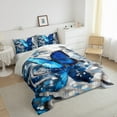 thumbnail image 3 of Castle Fairy Kids Teens Adults Flying Blue Butterfly Bedding Comforter Set 2pcs,Sparkling Waves Twin Comforter Sets Microfiber,Dreamy Princess Breathable Bedding Set,Lightweight Room Decor, 3 of 8