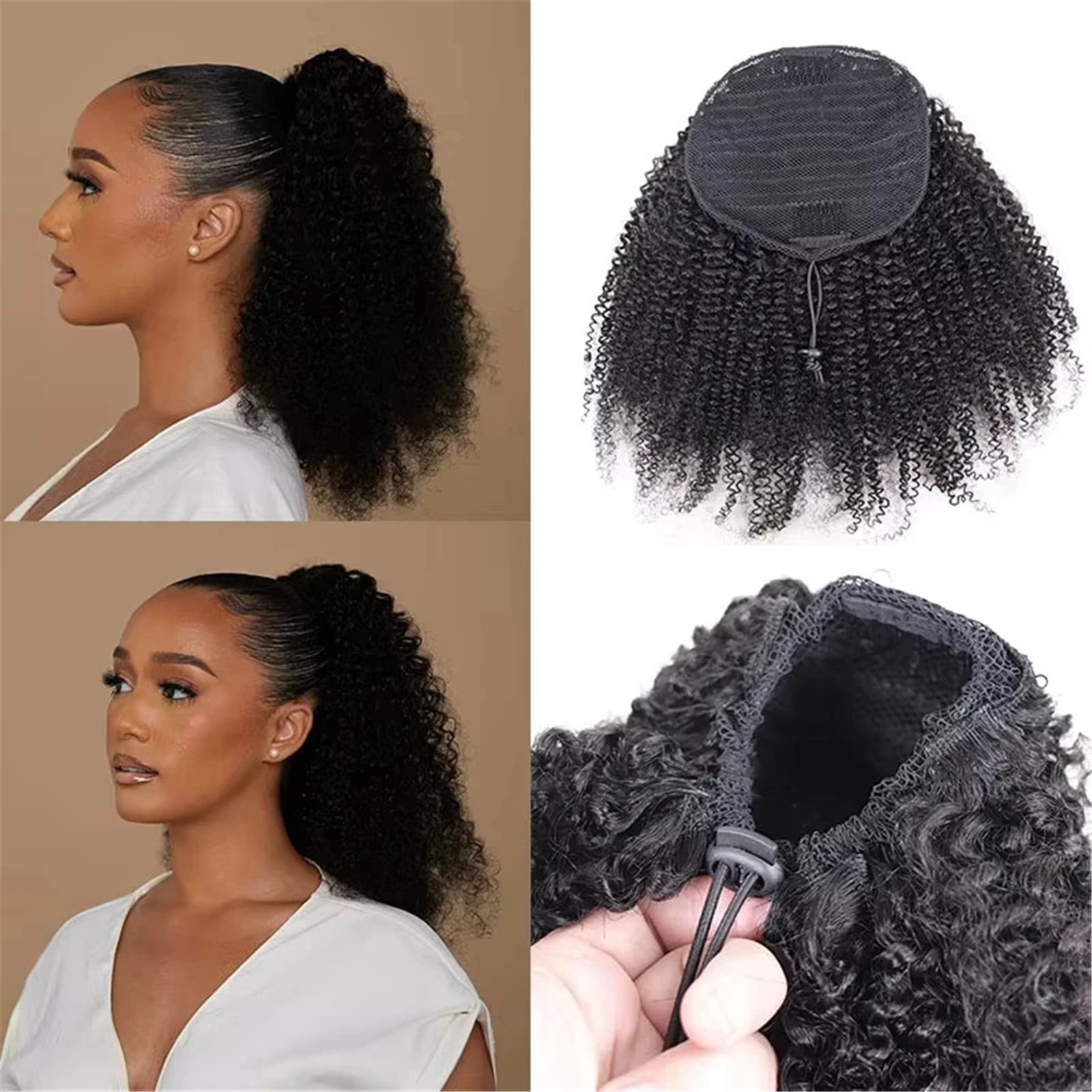 Kinky Curly Drawstring Ponytail Human Hair Natural Ponytail Extension Brazilian