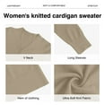 thumbnail image 6 of Uvplove Women Long Sleeve Soft Basic Knit Cardigan Sweater,Khaki,L,(S-3XL), 6 of 9