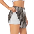 thumbnail image 2 of Haiem Wooden Texture Women's 2 in 1 Running Shorts - Lightweight Athletic Workout Gym Yoga Breathable Sports Shorts Liner with Phone Pockets-Large, 2 of 9