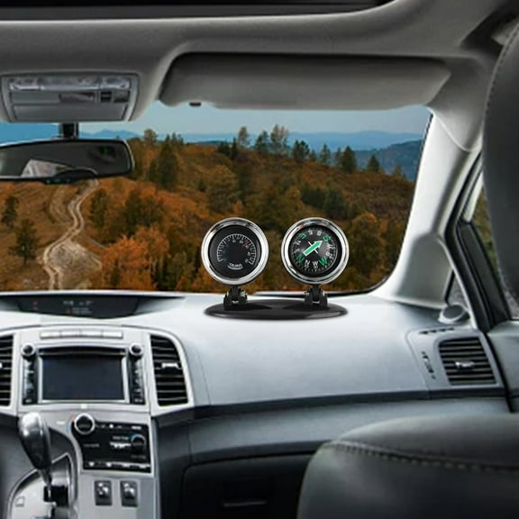 SEWOART Black Car Compass with Thermometer for Easy Direction Reading