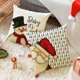 thumbnail image 3 of Scritism Christmas Pillow Covers 18x18 Set of 4 Holiday Santa Snowman Pillow Cases Xmas Outdoor Decoration Deer Gnome Farmhouse Christmas Throw Pillow Case Cushion for Home Indoor Sofa Couch Decor, 3 of 5