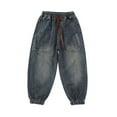 thumbnail image 3 of SonxaHe Toddler Boys' Jeans Stretch Waist Relaxed Jogger Jeans with Pockets Child Casual Fall Denim Pants Blue,Sized 4-5, 3 of 5