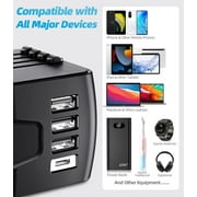 Universal Travel Adapter, Meromore European Travel Plug Adapter with Type C, Black