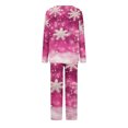 thumbnail image 4 of Lorytime Cute Christmas Pjs Sets for Women Snowflakes Long Sleeved V-Neck Tops Elastic Waist Pants Casual Loungewear, 4 of 4
