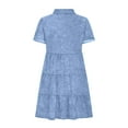 thumbnail image 2 of Birdeem Robe Décontractée Mode Printemps et Été Manches Courtes Col à Revers Hauteur Genou pour Femmes, 2 of 6