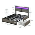 thumbnail image 6 of BELLEZE Full Size Bed Frame with Storage Headboard and 4 Drawers Under Bed, Sturdy Metal Platform Bed with Remote Control RGB LED Light and Ultra-Fast USB Type A/C Outlet, No Box Spring Needed-Grey, 6 of 7