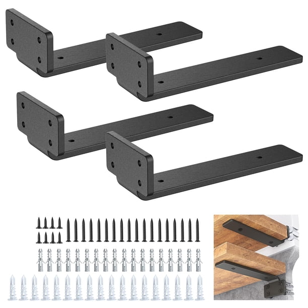 4 Soportes para Estantes,Mensulas para Repisa 30 cm, Soporte para Repisas de Pared en forma de L,Viene con Tornillos, Adecuado para Dormitorio, Baño, Sala de Estar (30cm)