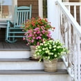 thumbnail image 3 of Viworld 8 Pack UV Resistant Outdoor Artificial Flowers Bulk Faux Plastic Plants Outside Indoor Fake Hanging Greenery Shrubs Arrangement for Backyard Window Box Porch Home Decoration (White), 3 of 13