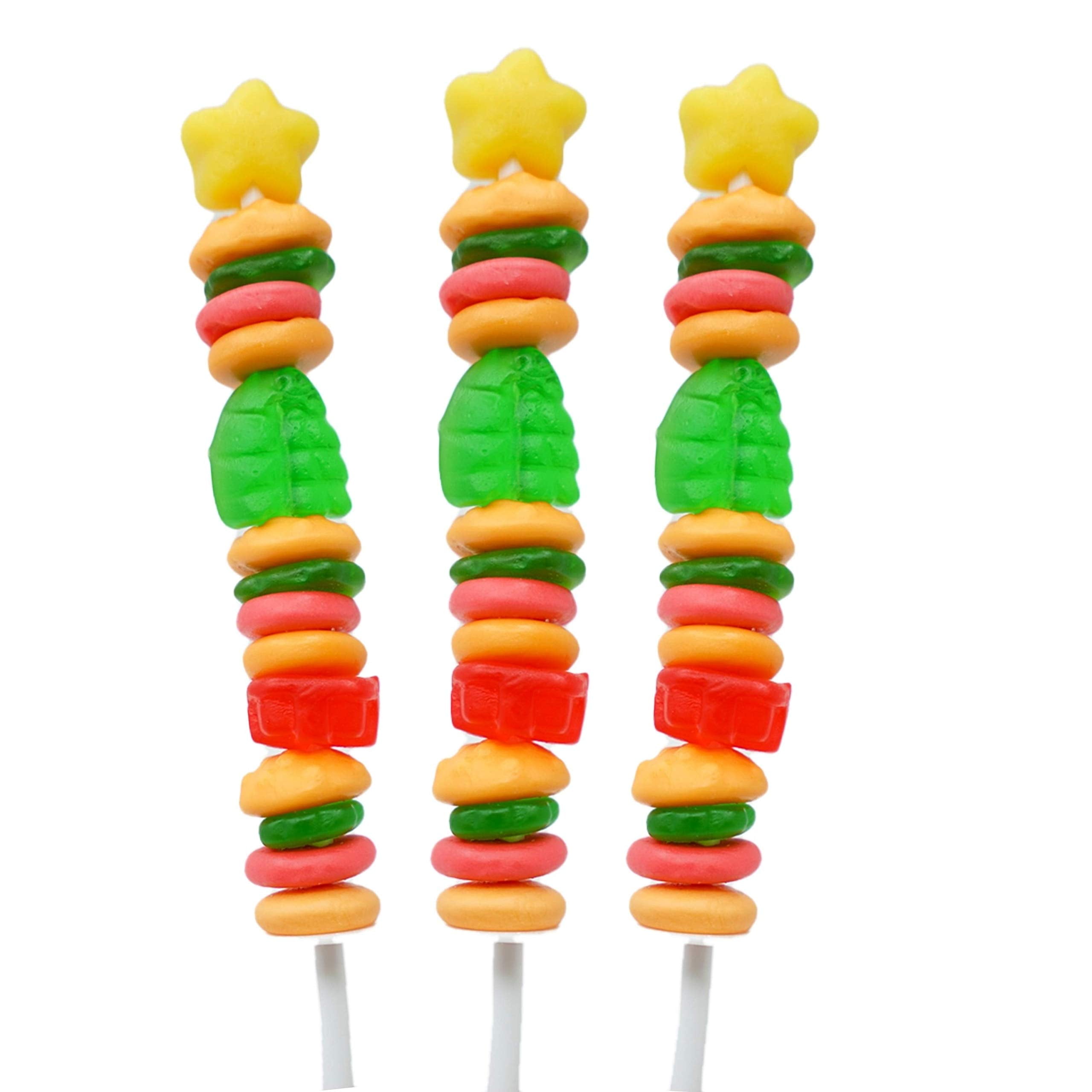 Gummy Krabby Patties Candy Kabob, Spongebob SquarePants Lollipop, 1.5