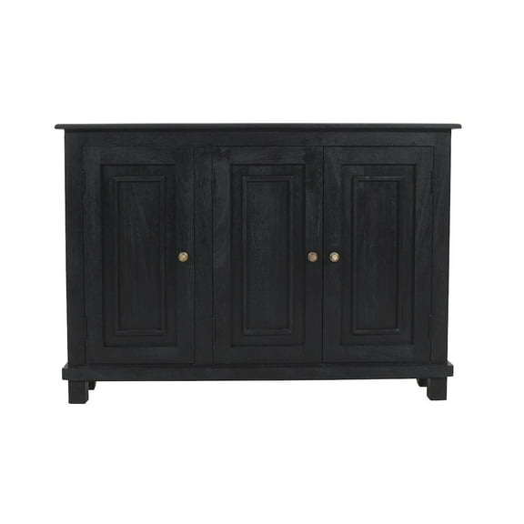 Bayside Jensen 3-Door Solid Wood Sideboard in Charcoal Gray Finish