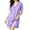 Purple, variant on YUANxueke Short Sleeve Padded Nightgown for Women Lace Trim V Neck Nightshirts Silky Soft Loungewear Sleepdress
