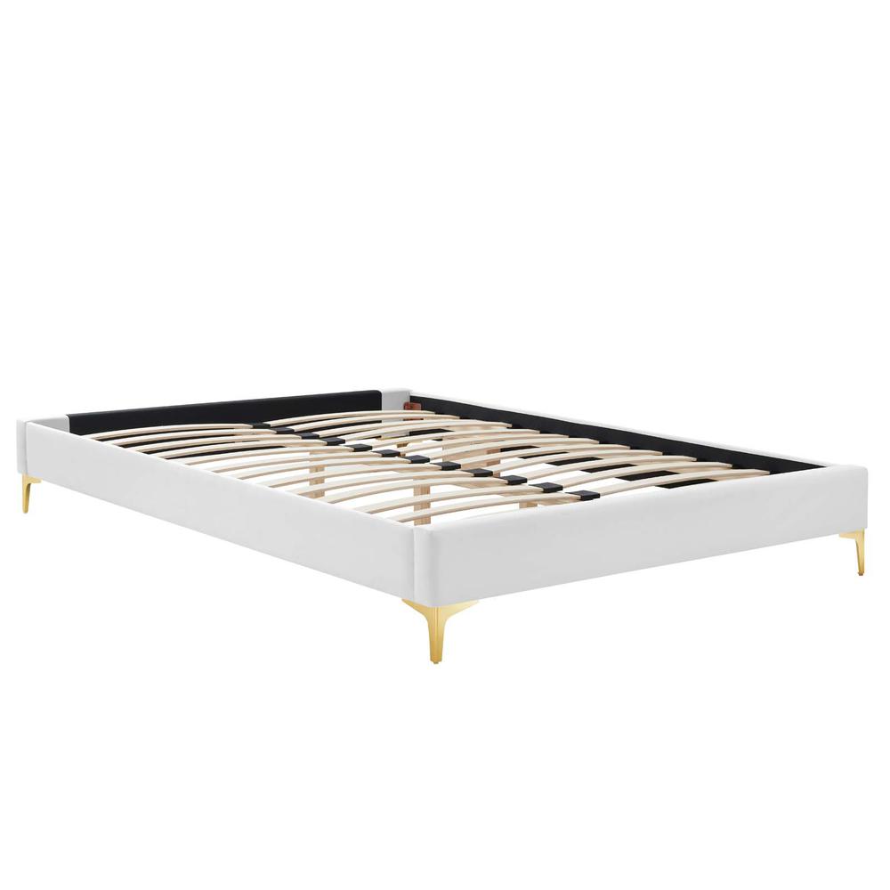 Modway Sutton Full Modern Performance Velvet Bed Frame in White