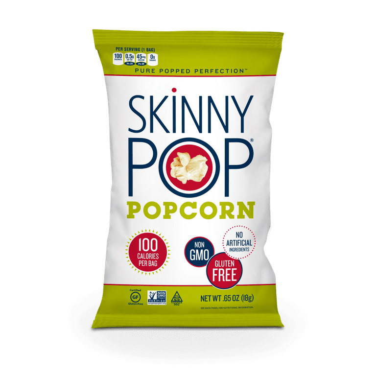 SkinnyPop Skinny Pop 100 Calorie Popcorn Snack, 0.65 oz, 28 Count - Non  GMO, Gluten Free, On-the-Go Snacking in the Snacks & Candy department at