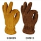 thumbnail image 2 of Guantes cálidos, guantes de invierno, guantes de piel de vacuno resistentes al frío, guantes de trabajo al aire libre, guantes gruesos resistentes a bajas temperaturas, guantes de esquí, amarillo dorado M Sailing Electrónica, 2 of 5