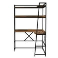 thumbnail image 3 of Furniture of America Narvay Metal Corner Writing Desk with USB in Brown, 3 of 6