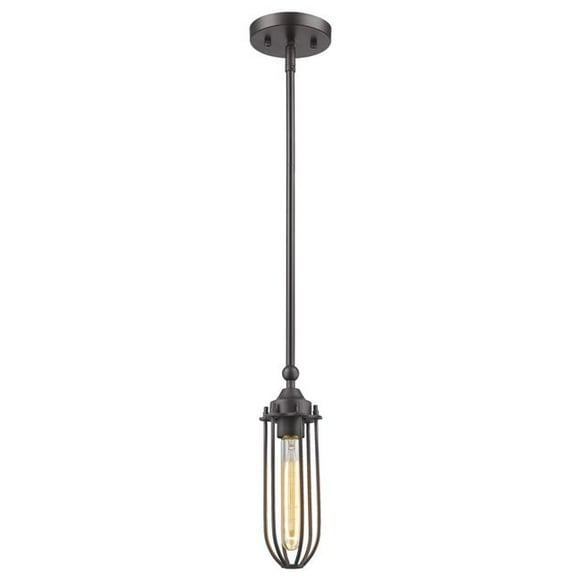 11.25 x 5.25 x 5.25 in. Garret 1-Light Oil-Rubbed Bronze Mini Pendant