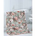 thumbnail image 3 of Pink Green Spring Floral Towel Set of 3, Soft Microfiber Bath Towels, Hand Towel, Washcloths, Vintage Botanical Summer Quick-Dry Absorbent Towels for Bathroom Kitchen Hotel Beach Gym Spa, 3 of 7
