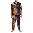 thumbnail image 3 of Wukai Cosmic Dog Starry Night Men's Long Sleeve Pajama Set,Long Sleeve Mens Sleepwear with Pockets & Front Fly-X-Large, 3 of 7