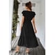 thumbnail image 3 of Vestido PRETTYGARDEN Maxi Negro con Volantes y Escote Cruzado XL, 3 of 7