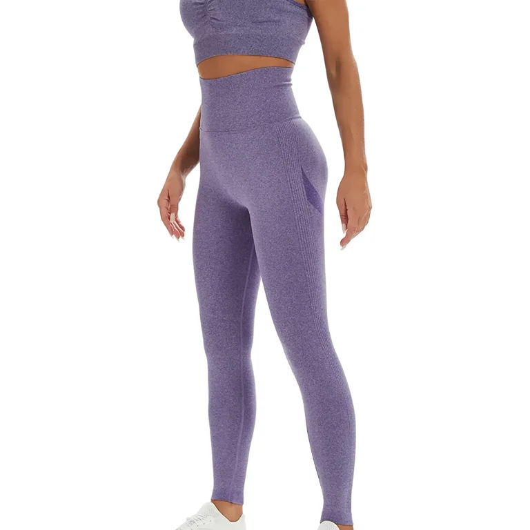Women Yoga Pants High Waist Trainer Sports Leggings Push Up Gym Tights  Fitness Shapewear Slim Tummy Control Panties (Color : Deep Purple, Size 