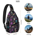 thumbnail image 5 of Sling Backpack,Mystical Halloween Pattern Sling Bag with Water Bottle Holder,Waterproof Sling Bag for Men/Women with Headphone Jack for Hiking,Travel, 5 of 6