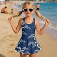 thumbnail image 3 of DISNIMO Girls One Piece Swimsuits Flower Print Soft U Neck Swim Dress Sleeveless Bathing Suit with Skirt Quick Dry Swimwear Hawaiian Beach Swimdress for Kids Girls, 3 of 8