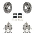 thumbnail image 1 of Transit Auto Rear Disc Brake Caliper Rotors and Semi-Metallic Pads Kit for Car Volkswagen Jetta Rabbit KC8-100379S, 1 of 11