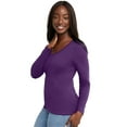 thumbnail image 2 of Hanes T-Shirt à Manches Longues Col en V pour Femmes, m, Splendeur Violette, 2 of 7