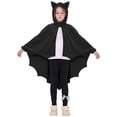 thumbnail image 2 of Helii Bat Wing Hooded Cape for Youth Teens Soft Drapable Lightweight Open Front Poncho Cloak with Pointed Ears and Jagged Hem Halloween Party Dress Up Role Play Wear Black Pink, 2 of 9