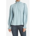 thumbnail image 2 of Vince Camuto Smocked-neck Top In Light Blue Light Blue XXS, 2 of 4