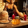 thumbnail image 5 of 7.5 Inch Fake Pumpkin Resin Decoration – Realistic Artificial Halloween Pumpkin for Indoor/Outdoor Fall, Thanksgiving, and Harvest Décor – Lightweight & Unbreakable Craft Pumpkin, 5 of 7