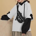 thumbnail image 4 of Goindgs Womens Cute Bear Sweatshirts Oversized Hoodies Pullover Tops Patchwork Hooded Kawaii Sweater for Women With Personality Bag Z-Black S, 4 of 5