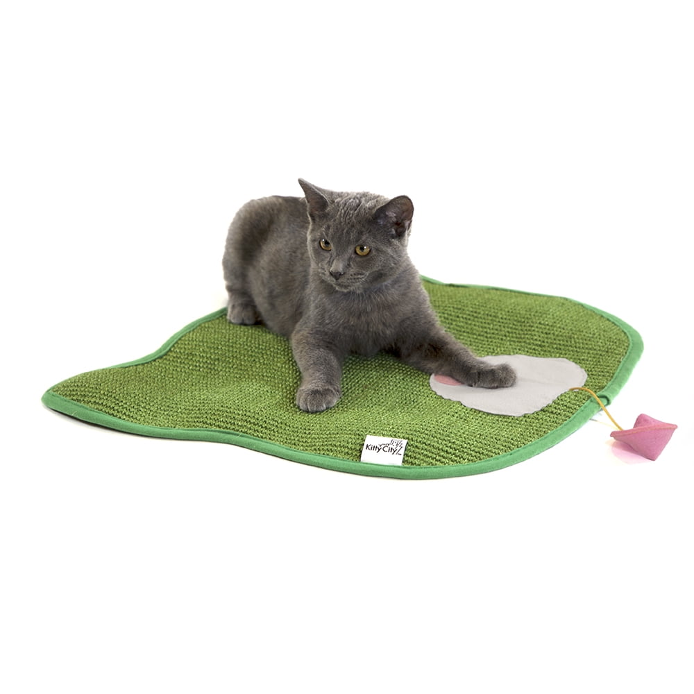 Kitty City Crazy Premium Heavy Duty Catnip Sisal Scratch Pad, Natural Cat Training Scratch Play Pad, Large