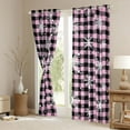 thumbnail image 3 of Homewish Winter Snowflake Black Out Curtains for Teens,Merry Christmas Curtains Pack of 2 (42x63 Each),Geometric Plaid Grid Bedroom Curtains,Microfiber Bedroom Decor, 3 of 6