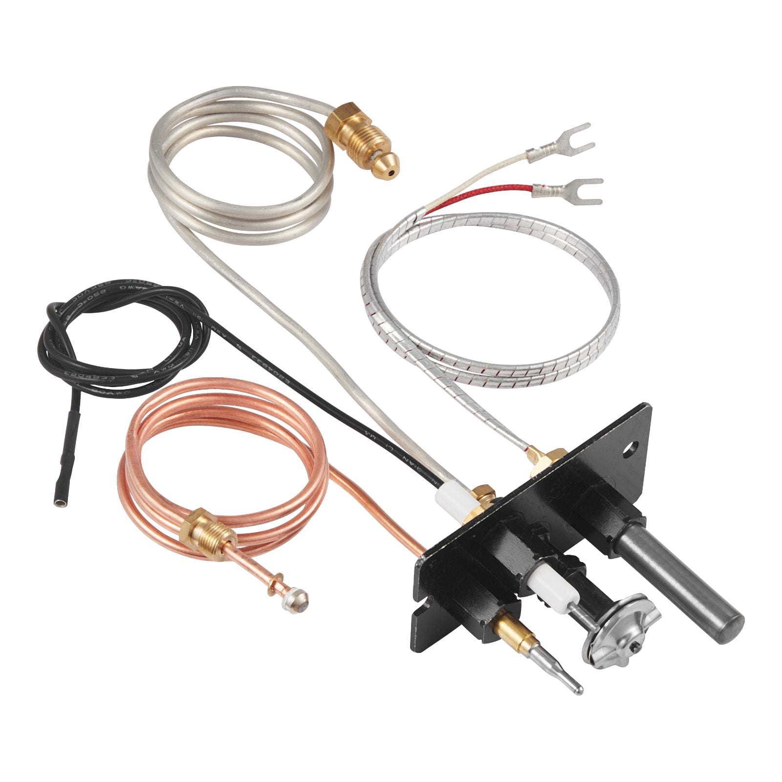 Natural Gas Fireplace Pilot Assembly, 24in Pilot Tube 16in Igniter 22in Thermocouple 20in Thermopile, Heat-Resistant OEM Replacement for Gas Fireplace