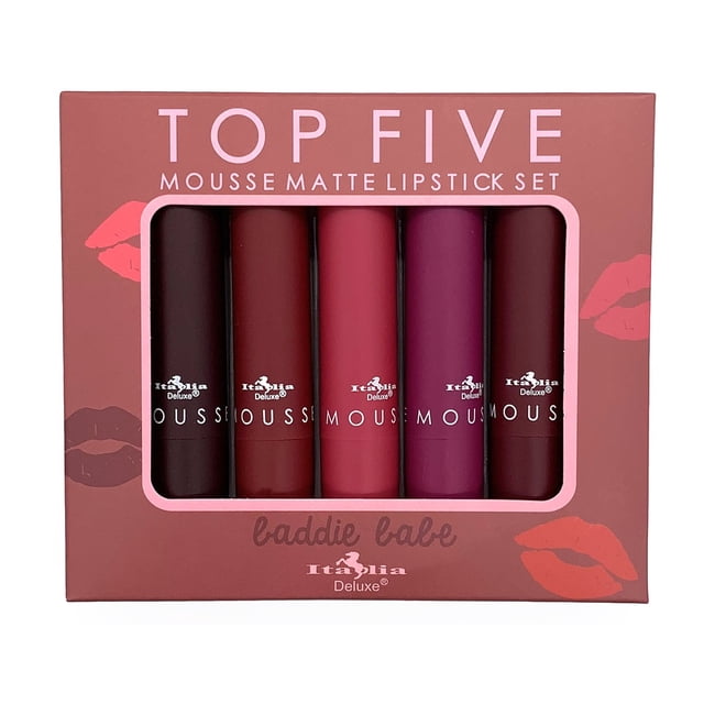 Labiales Mate Mousse Top Five Baddie Babe Italia Deluxe Italia Deluxe Mate
