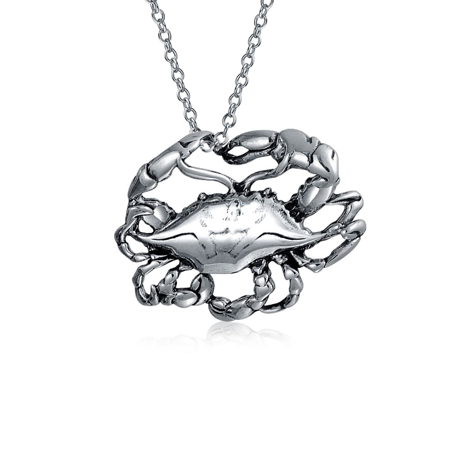 Black Onyx Crab .925 Sterling Silver Pendant Black Onyx Crab .925 Sterling Silver Pendant
