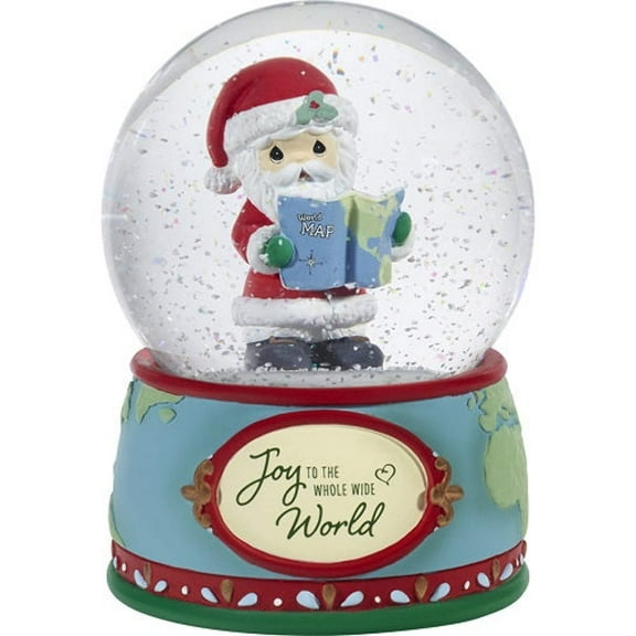 Joy To The Whole Wide World Annual Santa Musical Snow Globe 201102