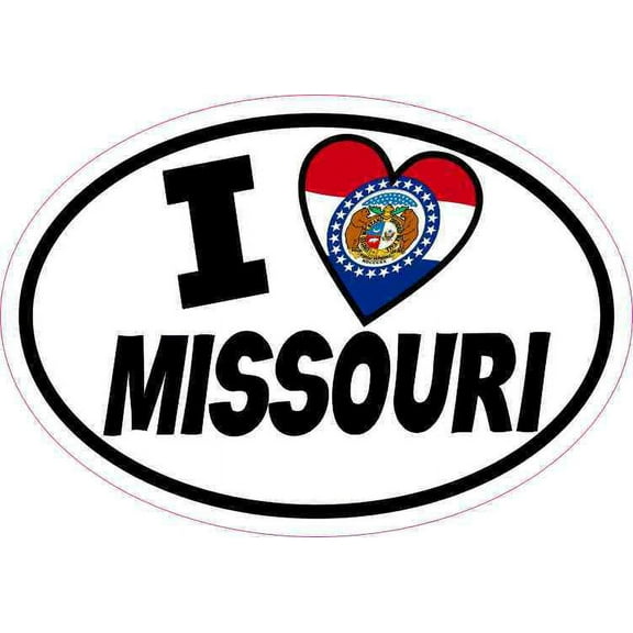 5in x 3.5in Oval I Love Missouri Sticker